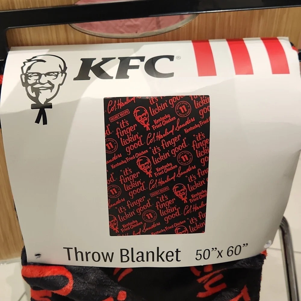NEW KFC Icons Allover Print Fleece Throw - BoxLunch, 45